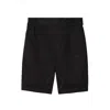Burberry Logo Patch Straight-leg Shorts In Black