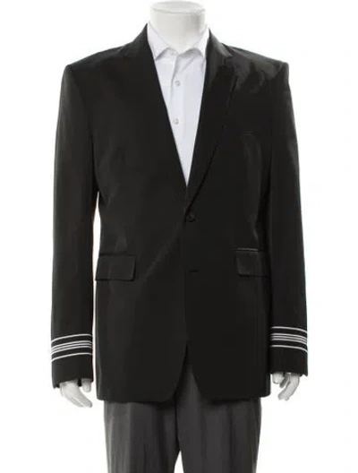 Pre-owned Burberry Embroidered Accent Blazer In Black