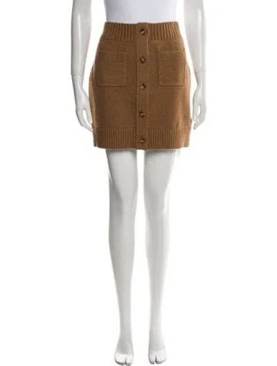 Pre-owned Burberry Embroidered Accent Mini Skirt In Neutral
