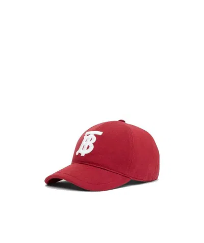Burberry Embroidered Baseball Cap In Red