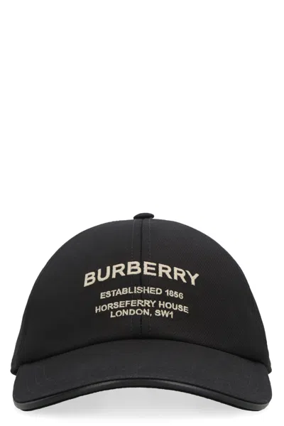 Burberry Embroidered Baseball Cap For Men In Black
