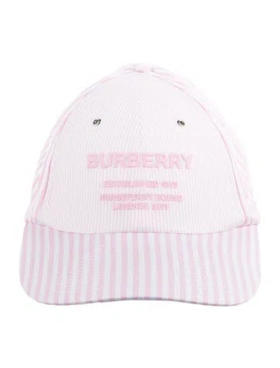 Pre-owned Burberry Embroidered Baseball Cap. In Pink