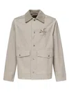 Burberry Embroidered Beige Velvet Collar Jacket
