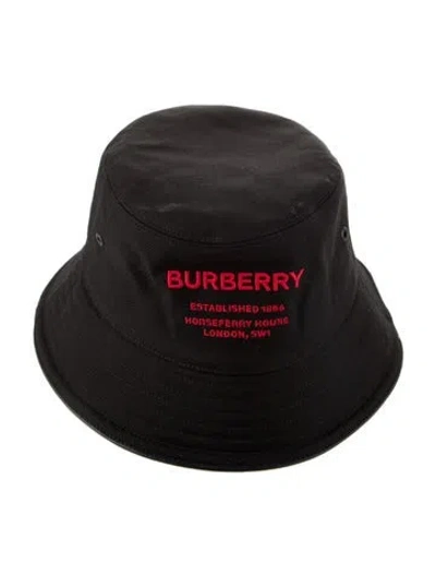Pre-owned Burberry Embroidered Bucket Hat In Black