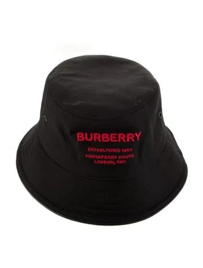 Pre-owned Burberry Embroidered Bucket Hat In Black