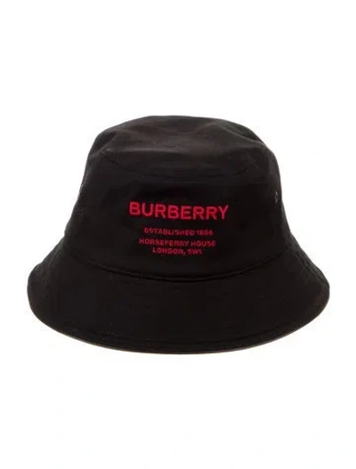 Pre-owned Burberry Embroidered Bucket Hat In Black