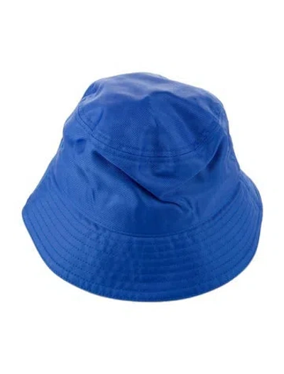 Pre-owned Burberry Embroidered Bucket Hat In Blue
