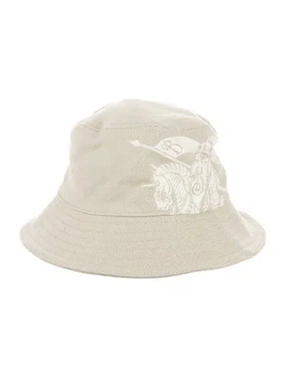 Pre-owned Burberry Embroidered Bucket Hat In Neutral