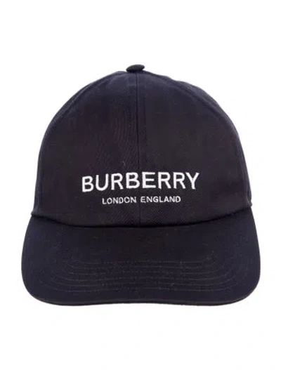 Pre-owned Burberry Embroidered Canvas Baseball Cap In Black