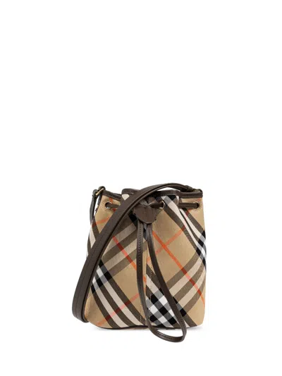 Burberry Embroidered Canvas Bucket Bag In Multi