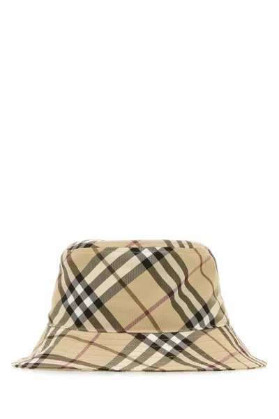 Burberry Embroidered Canvas Bucket Hat In Neutrals