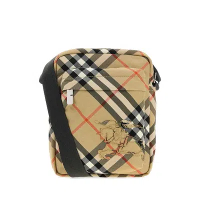 Burberry Embroidered Canvas Check Crossbody Bag Sandipcheck Borse A Mano In Nude