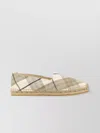 Burberry Women Embroidered Canvas Mews Check Espadrilles