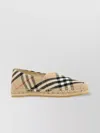 Burberry Canvas Check Pattern Espadrilles With Round Toe