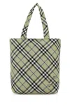 Burberry Equestrian Knight-embroidered Checked Tote Bag In Multi