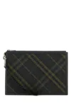 Burberry Checkered Pattern Clutch Bag In Shadow