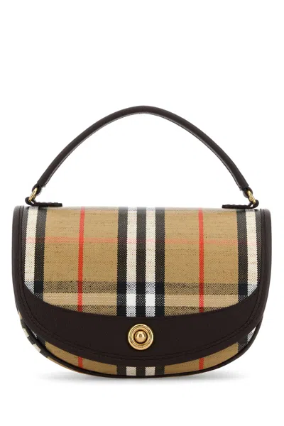 Burberry Embroidered Canvas Highlands Handbag