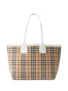 Burberry Vintage Check Pattern Tote Handbag For Women In Brown
