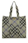 Burberry Embroidered Canvas Medium Check Shopping Bag