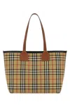 Burberry Embroidered Canvas Medium London Shopping Bag
