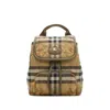 Burberry Women Embroidered Canvas Mini Horseshoe Backpack In Multi