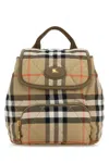 Burberry Embroidered Canvas Mini Horseshoe Backpack In Multi