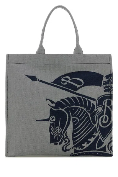 Burberry Embroidered Canvas Shopping Bag