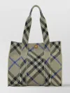 Burberry Embroidered Canvas Medium Check Shopping Bag