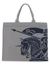 Burberry Navy Medium Ekd Canvas Tote