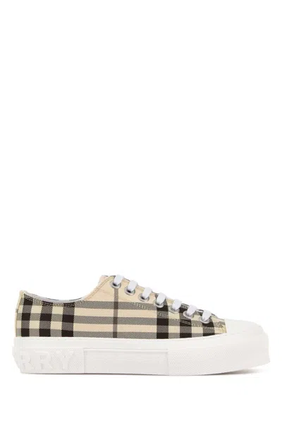 Burberry Embroidered Canvas Sneakers For Women In Multi