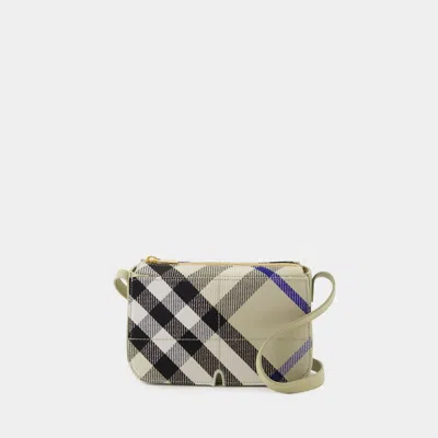 Burberry Embroidered Canvas Snip Crossbody Bag In White