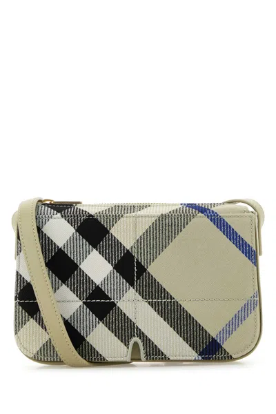 BURBERRY EMBROIDERED CANVAS SNIP CROSSBODY BAG