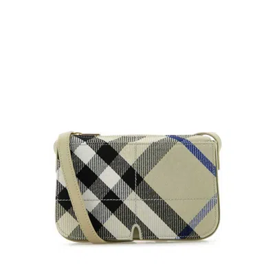 Burberry Embroidered Canvas Snip Crossbody Bag Lichen Borse A Tracolla In Multi