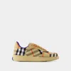 Burberry Embroidered Canvas Terrance Sneakers In Multi