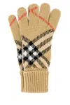 Burberry Large Core Check Cashmere Blend Gloves In Multi