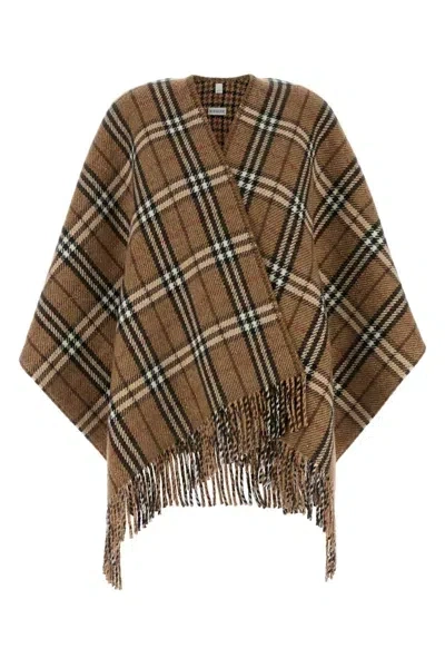 BURBERRY BURBERRY EMBROIDERED CASHMERE BLEND REVERSIBLE CAPE