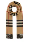 Burberry Check Pattern Cashmere Embroidered Scarf