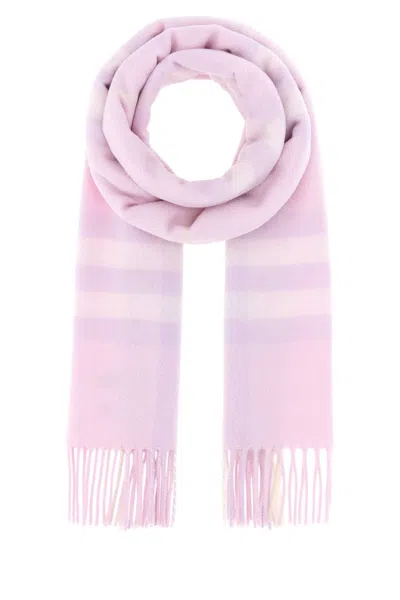 Burberry Embroidered Cashmere Scarf In Purple
