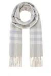 Burberry Embroidered Cashmere Scarf In Gray