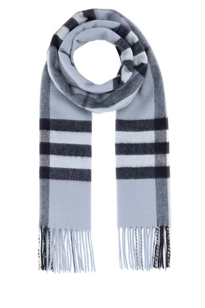 Burberry Embroidered Cashmere Scarf In Gray