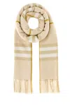 Burberry Embroidered Cashmere Scarf In Neutral