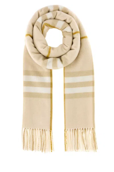 Burberry Embroidered Cashmere Scarf In Neutral