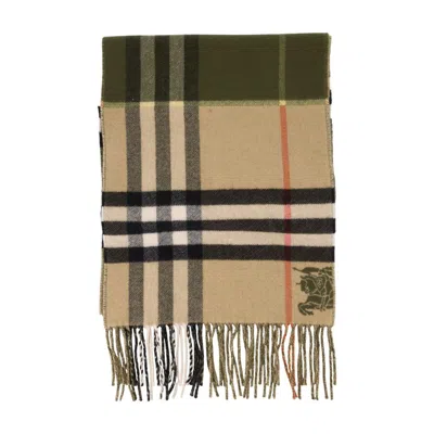 Burberry Embroidered Cashmere Scarf In Brown