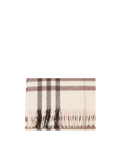 Burberry Embroidered Cashmere Scarf In Alabaster