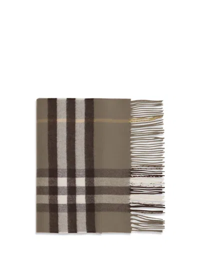 Burberry Embroidered Cashmere Scarf In Brown
