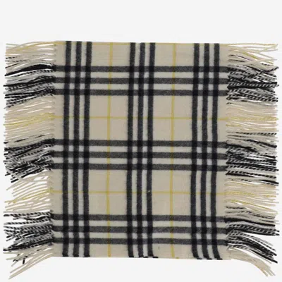 Burberry Embroidered Cashmere Scarf In Candle