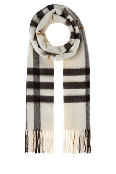 Burberry Embroidered Cashmere Scarf In Neutral