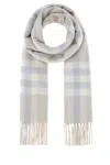 Burberry Embroidered Cashmere Scarf In Gray