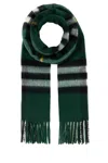 Burberry Embroidered Cashmere Scarf In Green