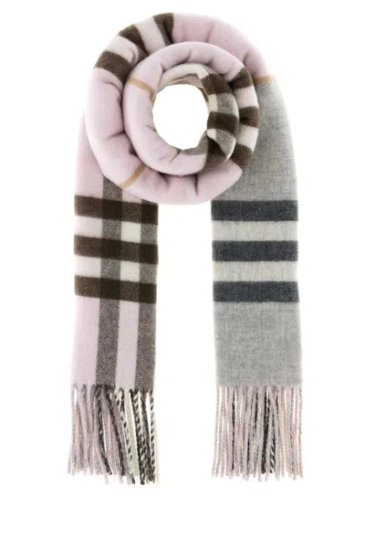 Burberry Embroidered Cashmere Scarf In Pink